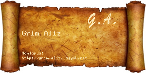 Grim Aliz névjegykártya